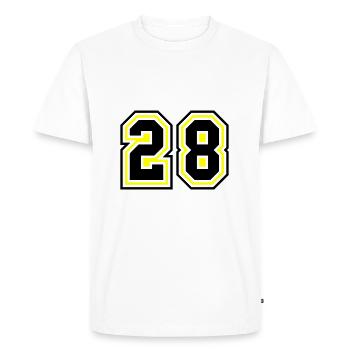 28 nombre symbole - T-shirt Premium bio Homme - blanc - Devant - Nico (187cm)