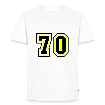 70 nombre symbole - T-shirt Premium bio Homme - blanc - Devant - Nico (187cm)