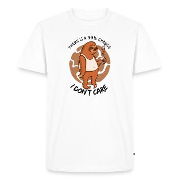 I Dont Care Sloth Saying - Men's Premium Organic T-Shirt - white - Front - Nico (187cm)
