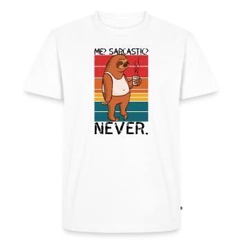 Moi sarcastique jamais paresseux disant - T-shirt Premium bio Homme - blanc - Devant - Nico (187cm)