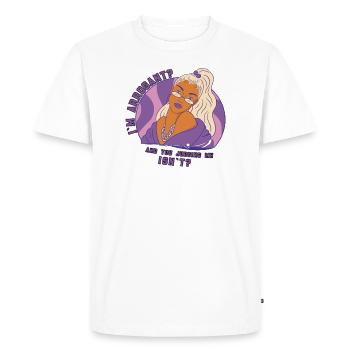 IM Arrogant Girl Funny Sarcasme - T-shirt Premium bio Homme - blanc - Devant - Nico (187cm)
