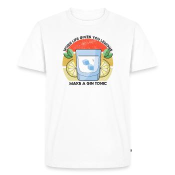 La vie vous donne des citrons drôle de gin en disant - T-shirt Premium bio Homme - blanc - Devant - Nico (187cm)