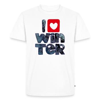 Winter mots with snowflakes for fans of winter - Men's Premium Organic T-Shirt - white - Front - Nico (187cm)