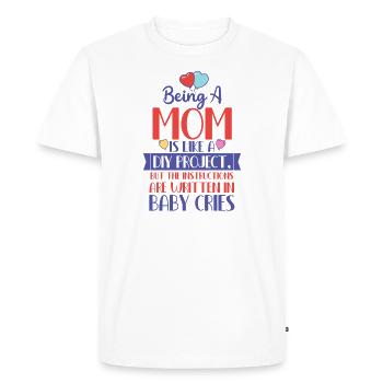 Être maman Vie de maman chrétienne - T-shirt Premium bio Homme - blanc - Devant - Nico (187cm)