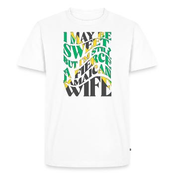 Femme jamaïcaine Maman des Caraïbes - T-shirt Premium bio Homme - blanc - Devant - Nico (187cm)