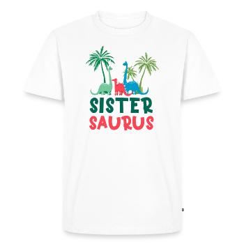 Dinosaur Birthday Sister Saurus Matching Family - Men's Premium Organic T-Shirt - white - Front - Nico (187cm)