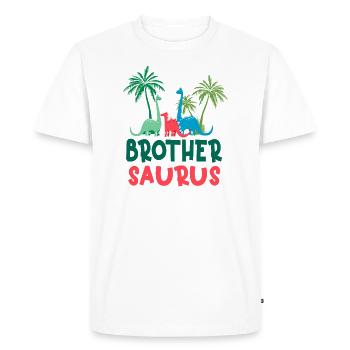 Dinosaur Birthday Brother Saurus Matching Family - Men's Premium Organic T-Shirt - white - Front - Nico (187cm)