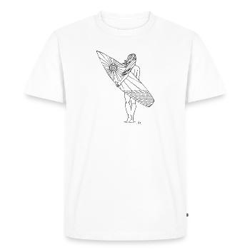 Surfergirl AVC - T-shirt Premium bio Homme - blanc - Devant - Nico (187cm)