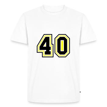 40 nombre symbole - T-shirt Premium bio Homme - blanc - Devant - Nico (187cm)