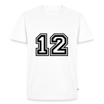 12 Number number - Men's Premium Organic T-Shirt - white - Front - Nico (187cm)