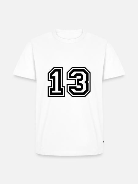 13 Numéro de numéro - T-shirt Premium bio Homme - blanc