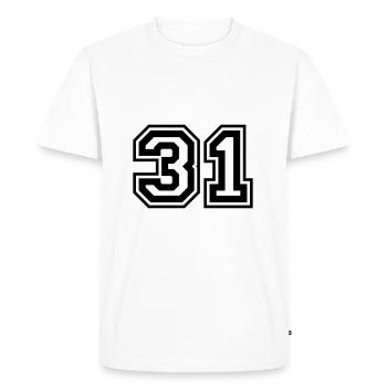 31 Numéro de numéro - T-shirt Premium bio Homme - blanc - Devant - Nico (187cm)