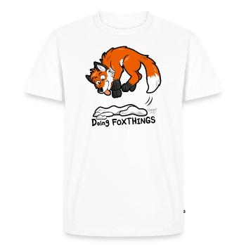 Red Fox Doing Foxthings - Men's Premium Organic T-Shirt - white - Front - Nico (187cm)