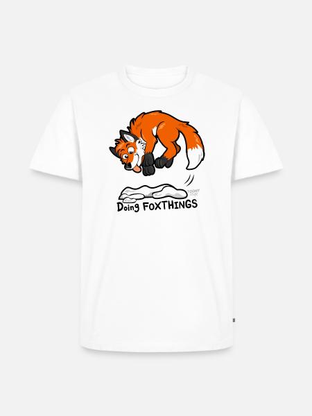 Rotfuchs Doing Foxthings - Männer Premium Bio T-Shirt - Weiß