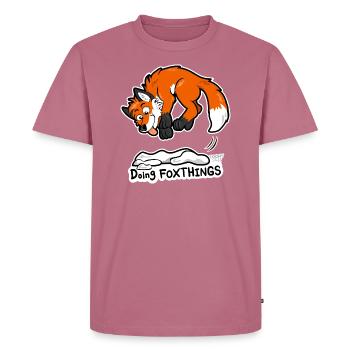 Renard rouge Doing Foxthings - T-shirt Premium bio Homme - mauve - Devant - Nico (187cm)