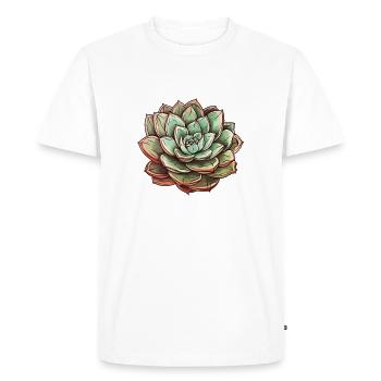 Succulent Cactus Funny Saying Botany Plant - Men's Premium Organic T-Shirt - white - Front - Nico (187cm)