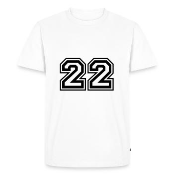 22 Numéro de numéro - T-shirt Premium bio Homme - blanc - Devant - Nico (187cm)
