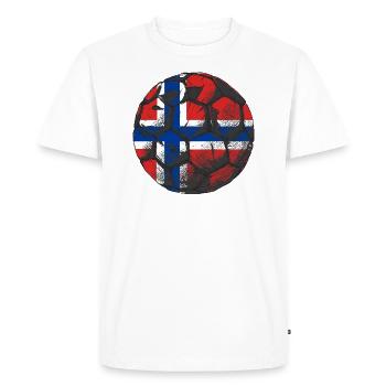 Drapeau de la Norvège Drapeau de la Scandinavie Drapeau de la Norvège - T-shirt Premium bio Homme - blanc - Devant - Nico (187cm)