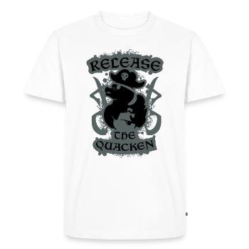 Release The Quacken - Men's Premium Organic T-Shirt - white - Front - Nico (187cm)