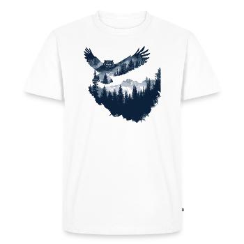 Owl Animal Owls Bird Forest Nature - Men's Premium Organic T-Shirt - white - Front - Nico (187cm)