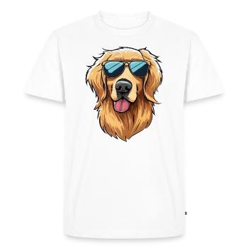 Golden Retriever Dog the Explorer - Men's Premium Organic T-Shirt - white - Front - Nico (187cm)