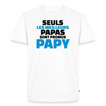 seuls les meilleurs papas sont promus papy - T-shirt Premium bio Homme - blanc - Devant - Nico (187cm)