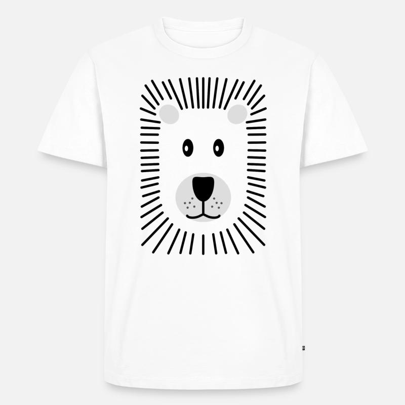 Löwe - Männer Premium Bio T-Shirt - Weiß
