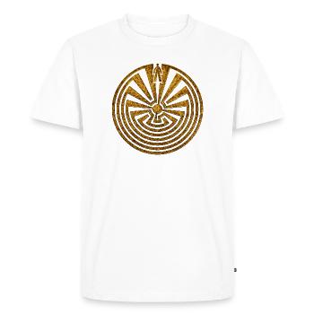 Man in the Maze, Journey through life, I'itoi, Pap - T-shirt Premium bio Homme - blanc - Devant - Nico (187cm)