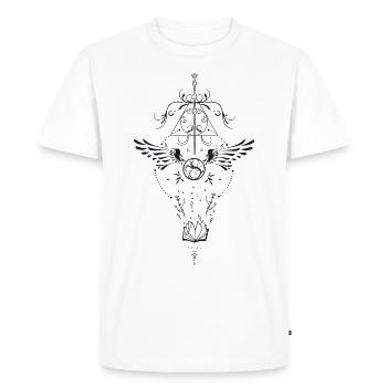 Les Reliques de la Mort réunis en un seul symbole - T-shirt Premium bio Homme - blanc - Devant - Nico (187cm)
