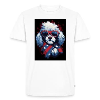 Caniche cool avec lunettes de soleil - T-shirt Premium bio Homme - blanc - Devant - Nico (187cm)