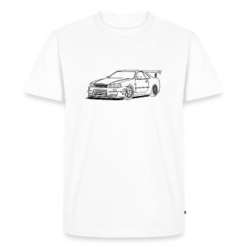 cool car headlights - T-shirt Premium bio Homme - blanc - Devant - Nico (187cm)