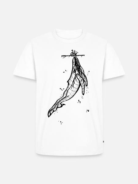 Wal - Männer Premium Bio T-Shirt - Weiß