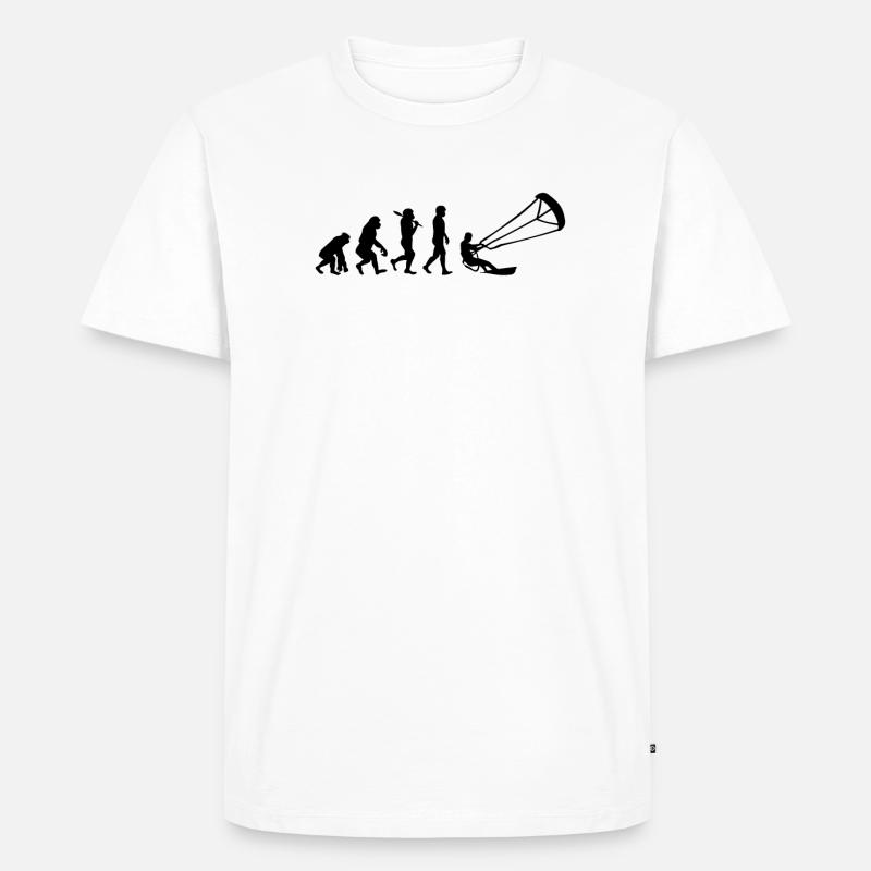 Kitesurfen Evolution - Männer Premium Bio T-Shirt - Weiß