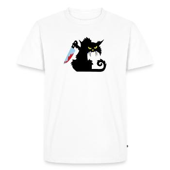 Cat blood knife - Men's Premium Organic T-Shirt - white - Front - Nico (187cm)