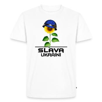 ukraine tournesol slava ukraini bleu-jaune - T-shirt Premium bio Homme - blanc - Devant - Nico (187cm)
