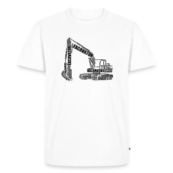 Pilote de pelle hydraulique à partir de mots Pilote de pelle - T-shirt Premium bio Homme - blanc - Devant - Nico (187cm)