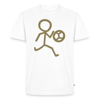 Footballer Minimalist - Men's Premium Organic T-Shirt - white - Front - Nico (187cm)