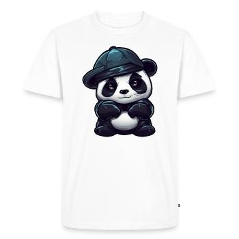 Cool panda with red eyes - Men's Premium Organic T-Shirt - white - Front - Nico (187cm)
