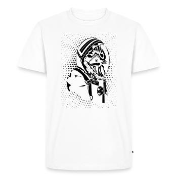 Spaceman Chicken - Men's Premium Organic T-Shirt - white - Front - Nico (187cm)