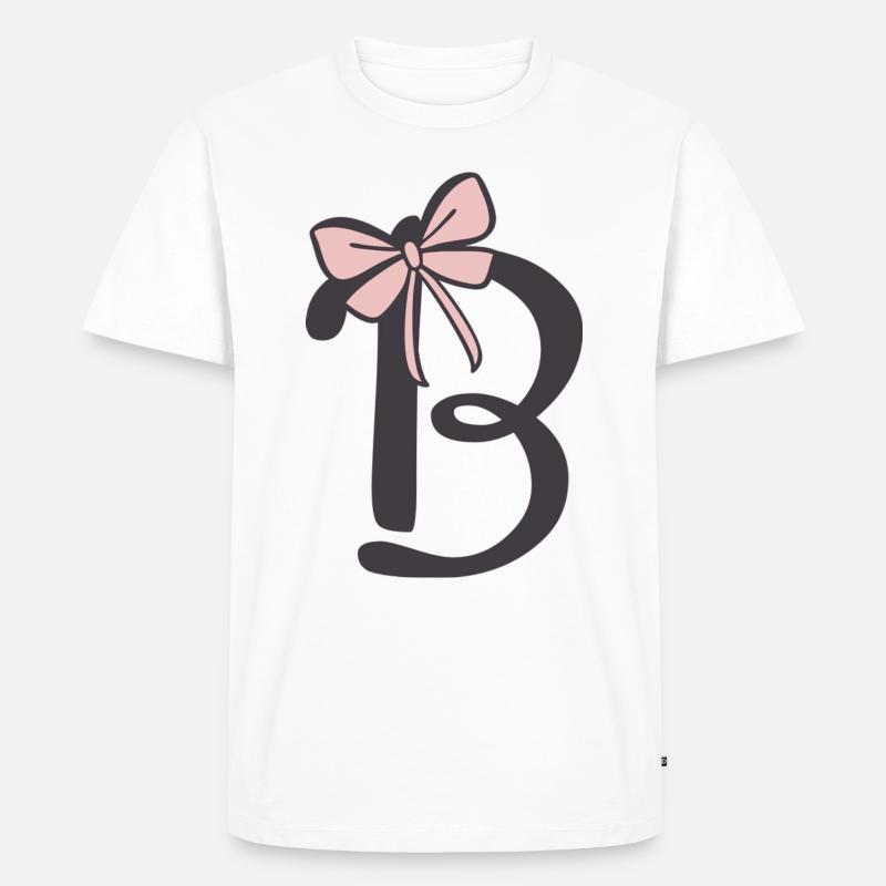 Anfangsbuchstabe B Schleifchen - Männer Premium Bio T-Shirt - Weiß