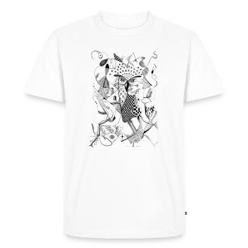 Rêve du hibou grand-duc - T-shirt Premium bio Homme - blanc - Devant - Nico (187cm)
