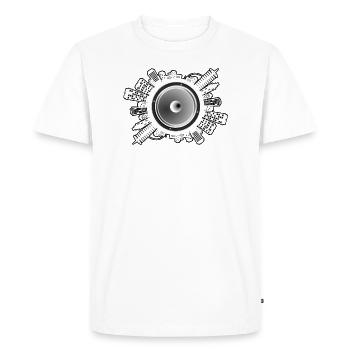 T-Shirt BASS CITY Funny cool gift idea - Men's Premium Organic T-Shirt - white - Front - Nico (187cm)