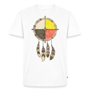 Native Americans Medicines Wheel - Dreamcatcher 3 - T-shirt Premium bio Homme - blanc - Devant - Nico (187cm)