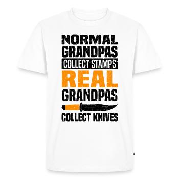 Collecteur de couteaux - T-shirt Premium bio Homme - blanc - Devant - Nico (187cm)