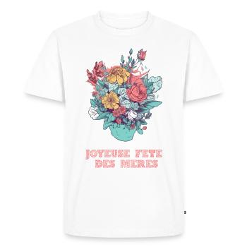 Joyeuse fête des mères - T-shirt Premium bio Homme - blanc - Devant - Nico (187cm)