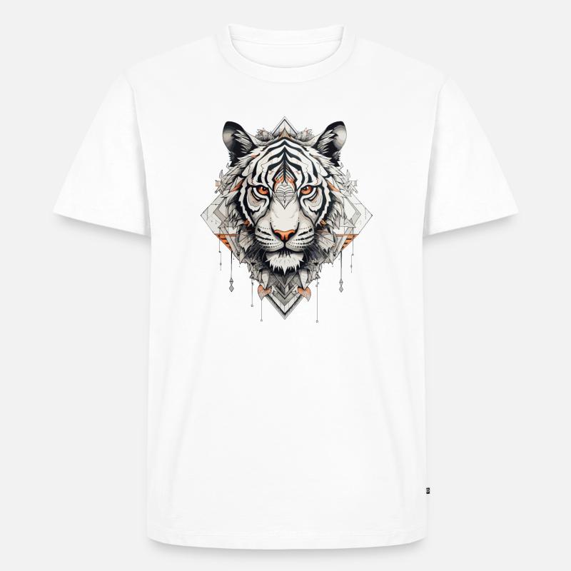 Tiger - Männer Premium Bio T-Shirt - Weiß