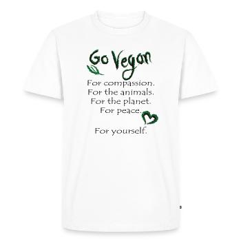GO VEGAN - Men's Premium Organic T-Shirt - white - Front - Nico (187cm)