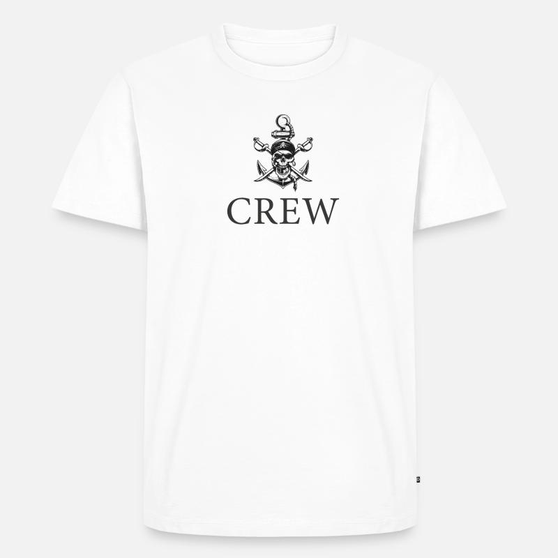 Skull Crew FatMonkeyDesigns gris - T-shirt Premium bio Homme - blanc