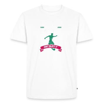 Football T-shirt, sweat à capuche ou pull - T-shirt Premium bio Homme - blanc - Devant - Nico (187cm)