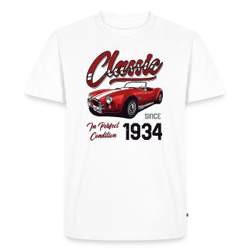Je ne suis pas vieux Je suis Voiture classique Millésime Né en 1934 - T-shirt Premium bio Homme - blanc - Devant - Nico (187cm)